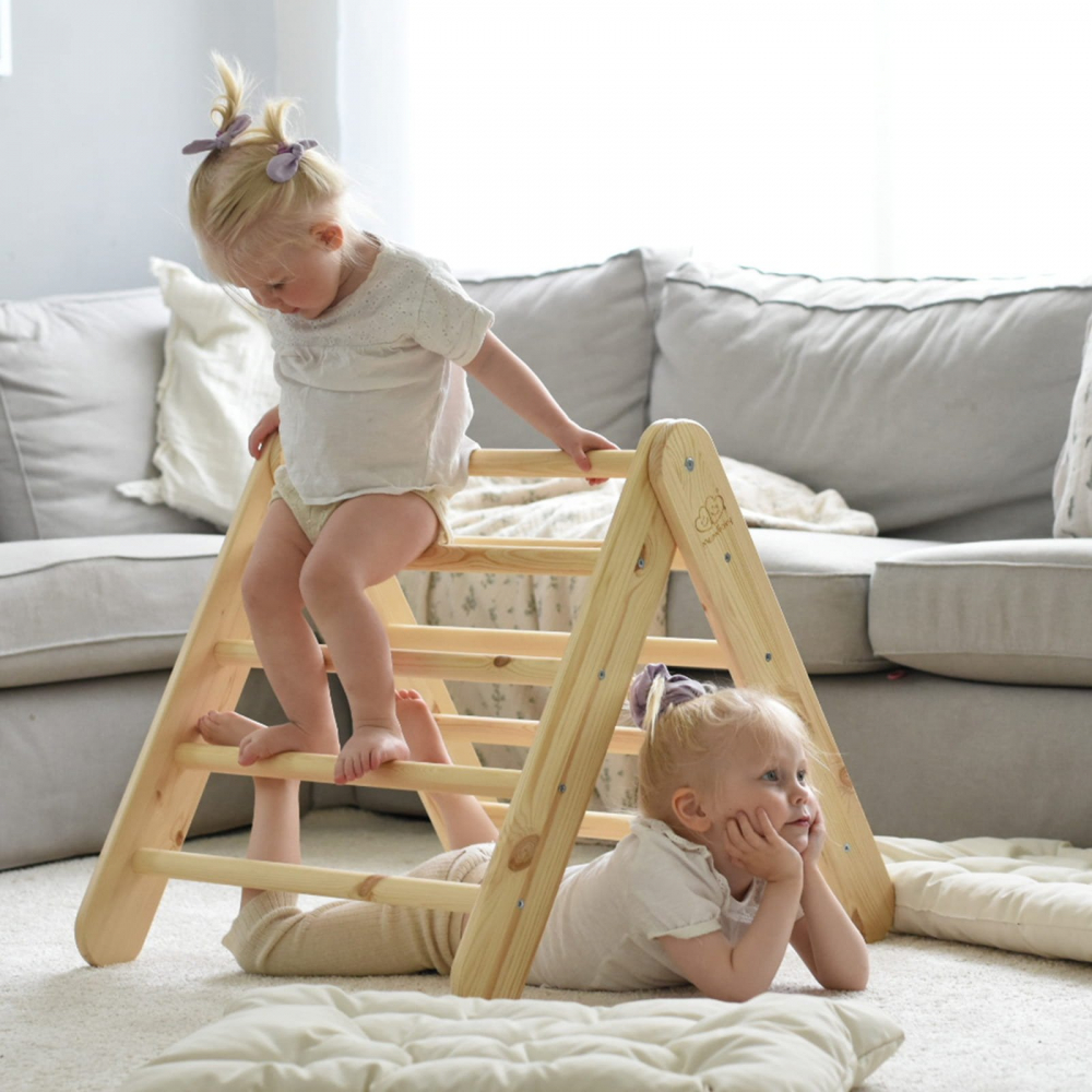 Scara Pikler Montessori Meowbaby® Lemn Natural