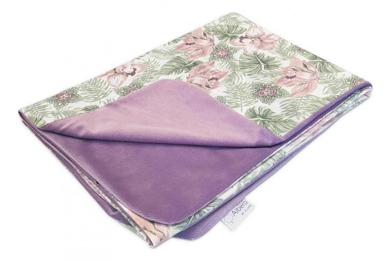 Patura Velvet Klups Pink Flowers | Moale și Fină