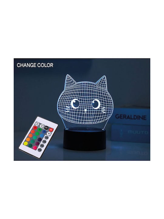 Lampa 3D Pisica iTotal cu LED și Telecomandă