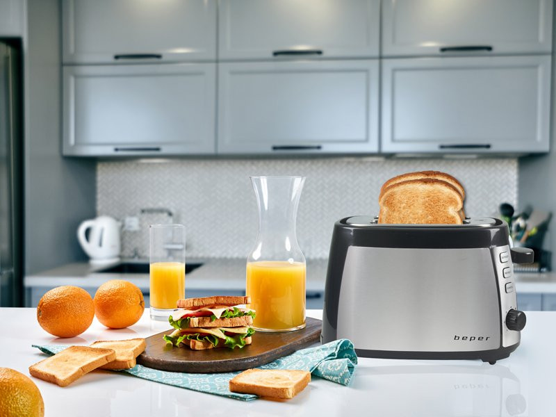 Prajitor de Pâine Beper 800W, Inox - imagine 9