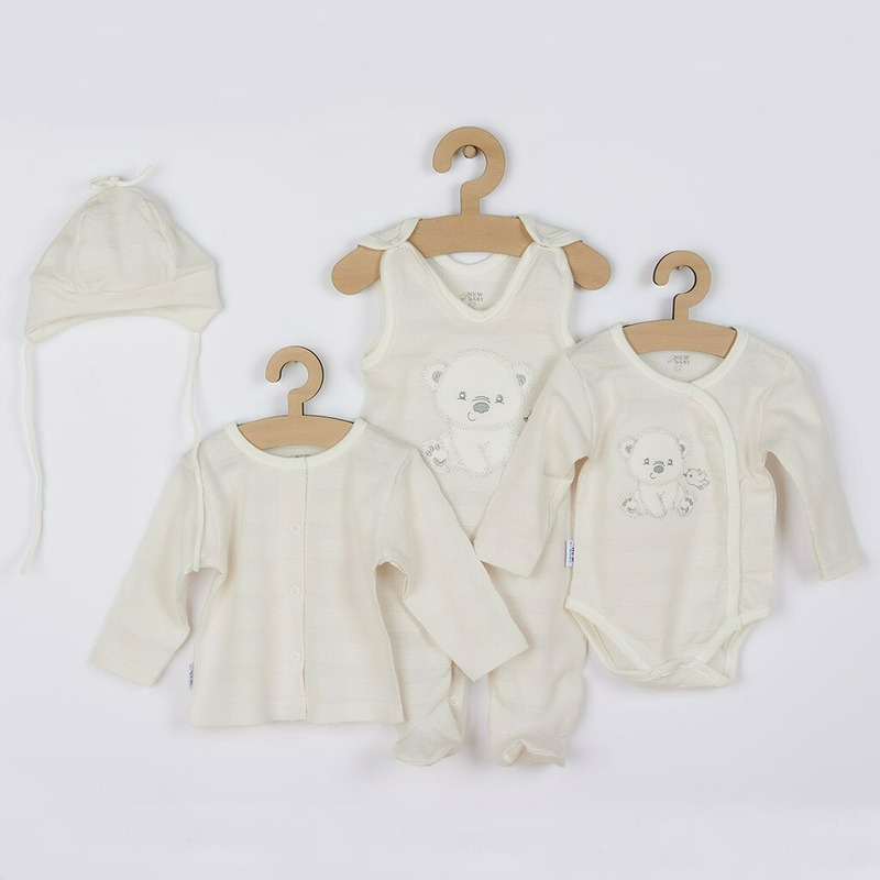 Set 4 Piese New Baby Sweet Bear - 100% Bumbac