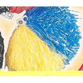 Pom Pom DELUXE Bicolor Galben-Albastru | Widmann Italia