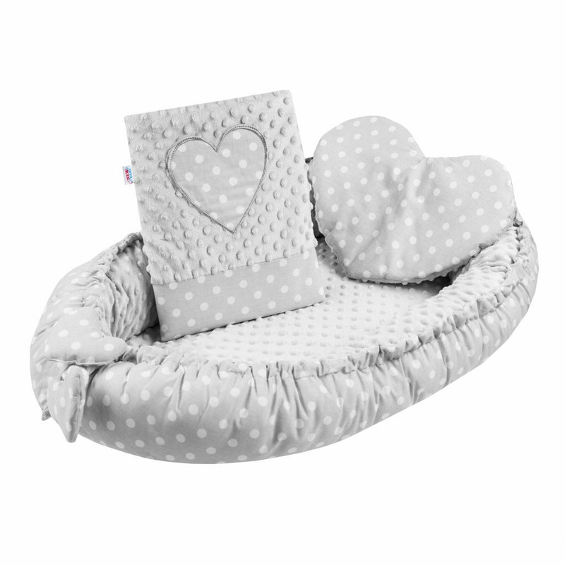 Set New Baby Luxury: Cuib, Plapumă și Pernuță Minky - imagine 2