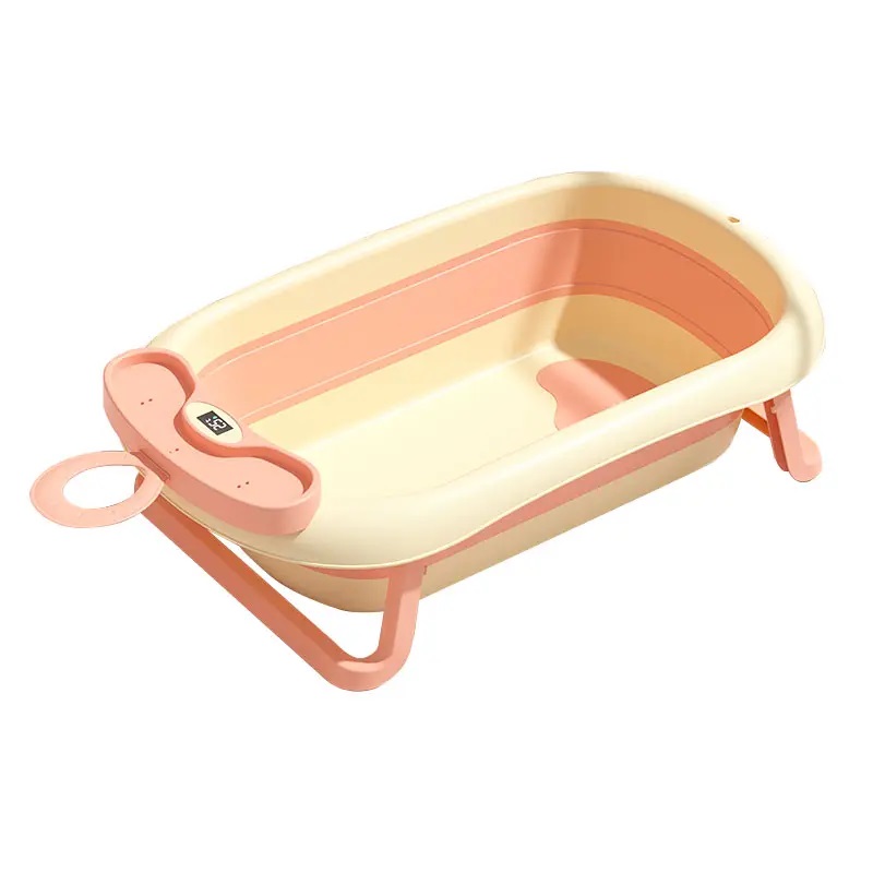 Cadita Pliabila Little Mom Starfish Pink cu Termometru - imagine 2