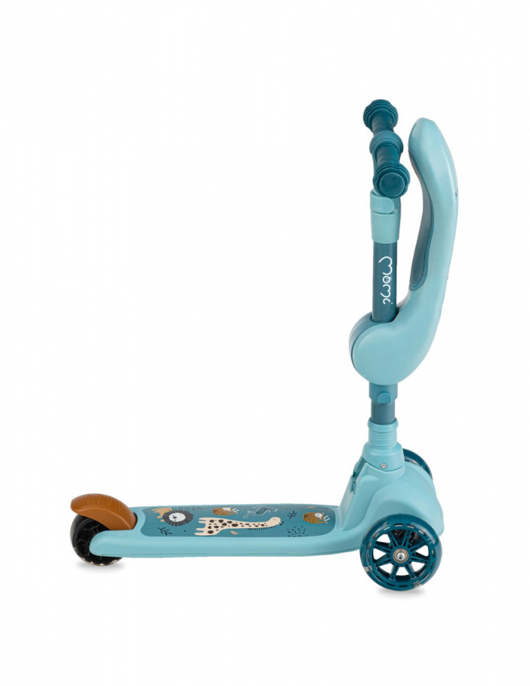 Trotineta 2in1 MoMi Kiuru Blue, Pliabilă și LED - imagine 2