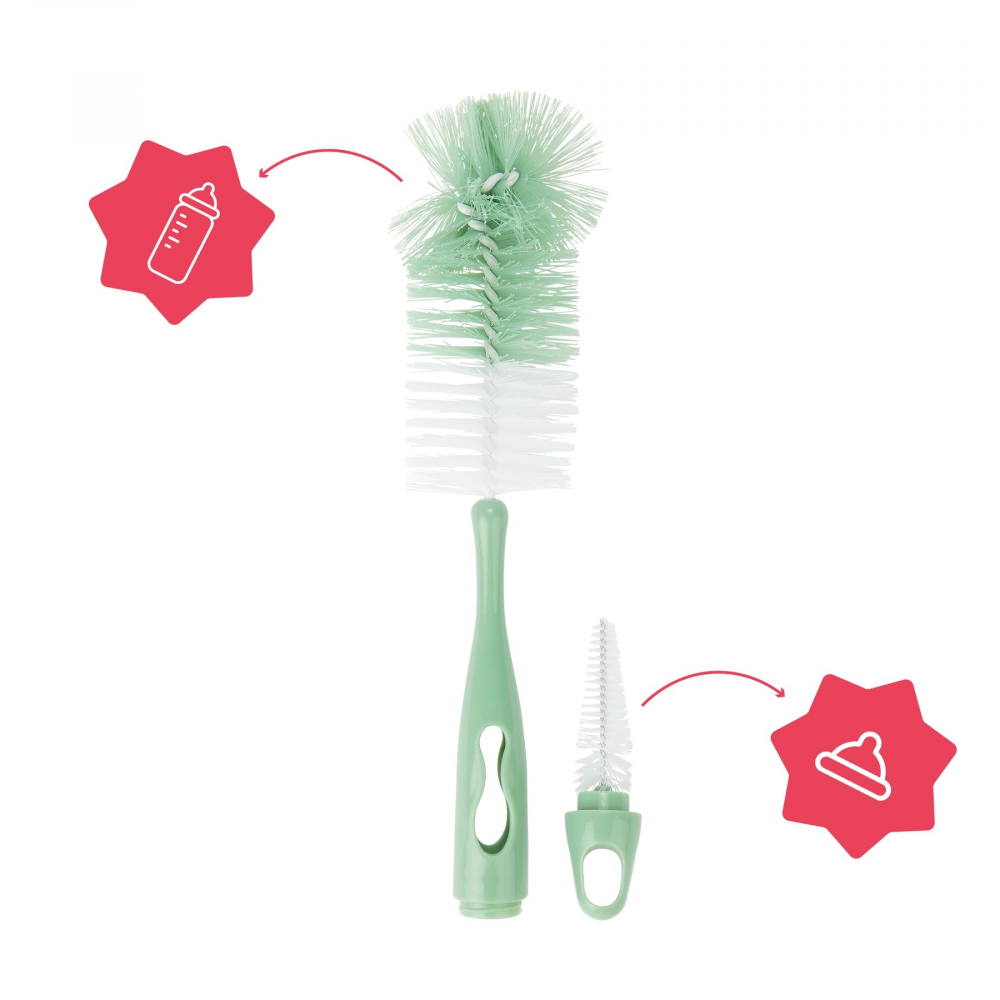 Perie biberoane 2in1 Badabulle Verde