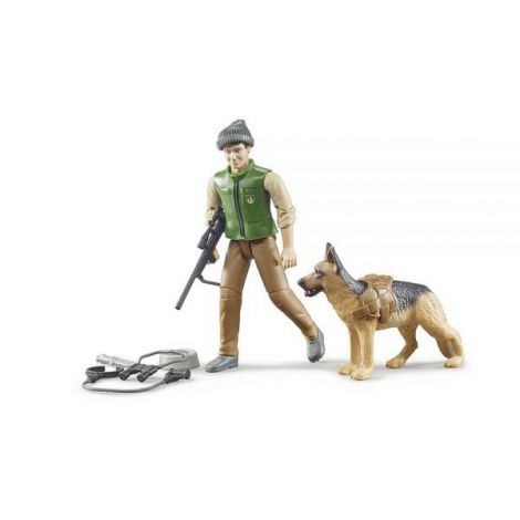 Bruder Figurina Pădurar cu Câine și Echipament - imagine 2