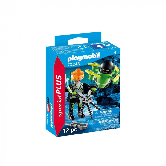 Agent cu Drona Playmobil - Jucărie de Acțiune