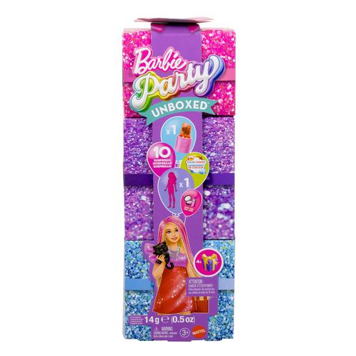 Papușă Barbie Party Unboxed cu 10 Surprize