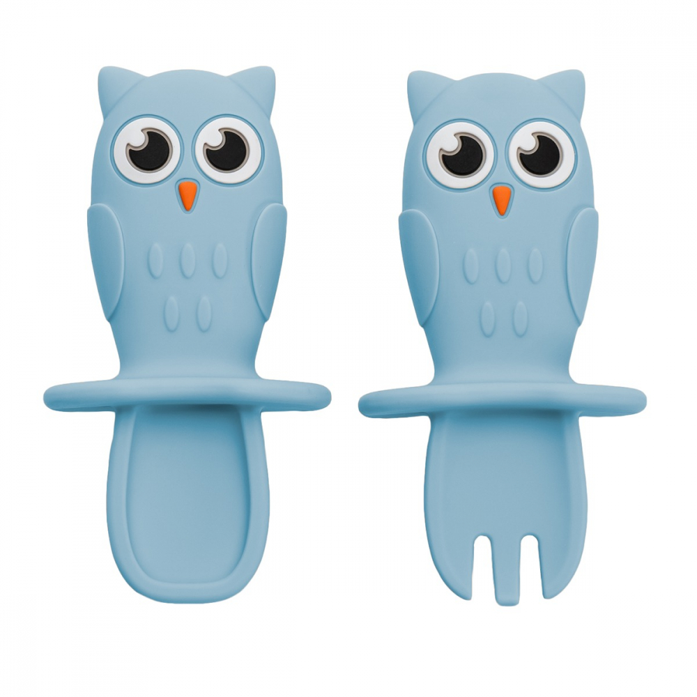 Set Tacâmuri Silicon AppeKids Owl Aqua Blue - imagine 5