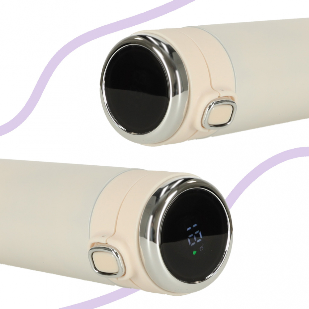 Cana termos Ikonka Smart LED, 420ml Bej - imagine 2