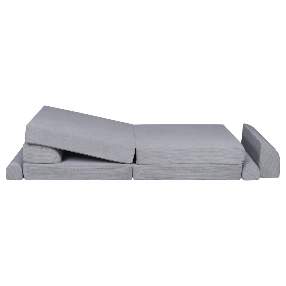 Canapea Modulară Meowbaby Velur Gri - imagine 8