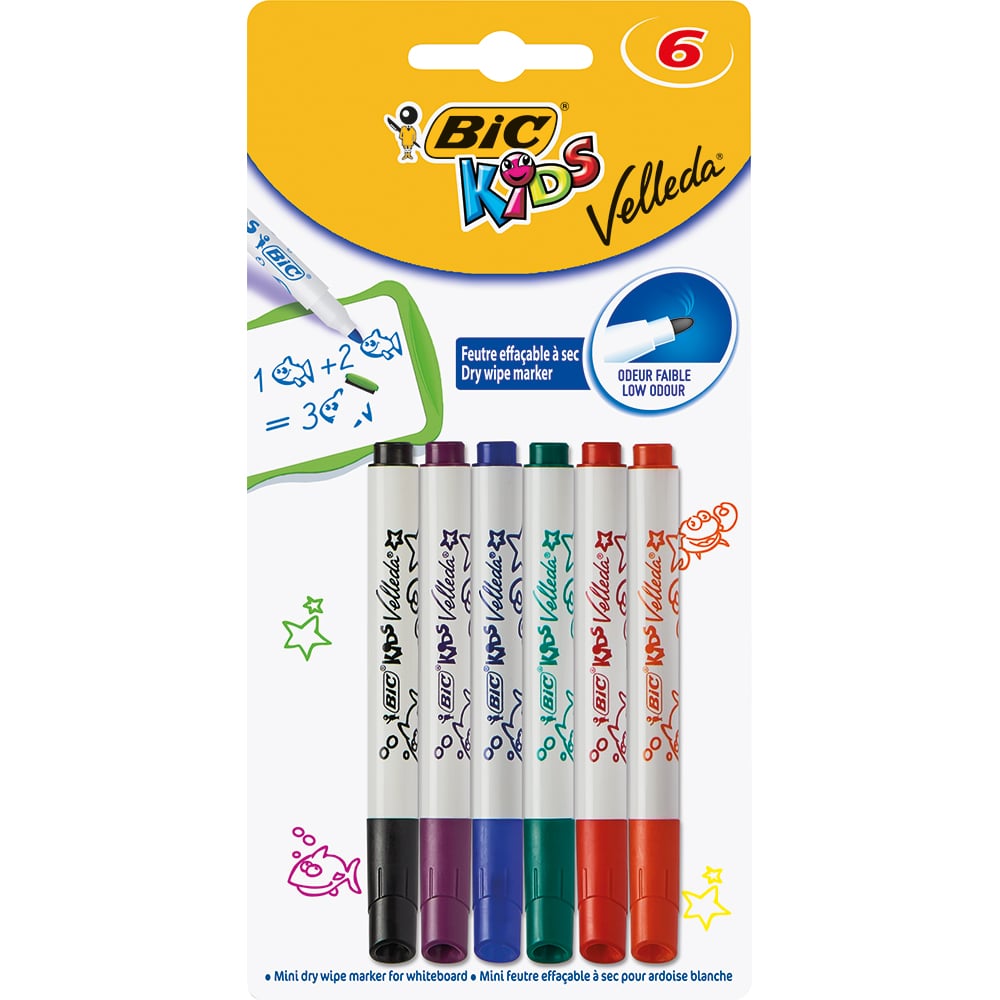 Carioci Velleda Kids Bic, 6 culori, 5+ ani