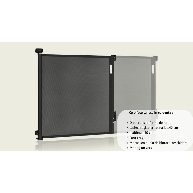 Poarta Siguranta Lionelo Thea 80x140 cm Alb - imagine 12