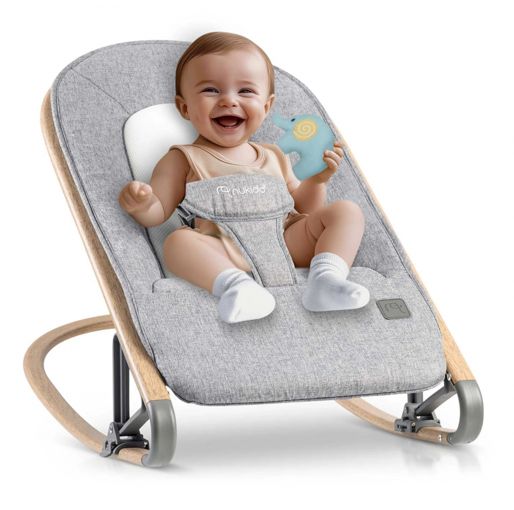 Balansoar Bebeluși Nukido Gri Pliabil Compact - imagine 7