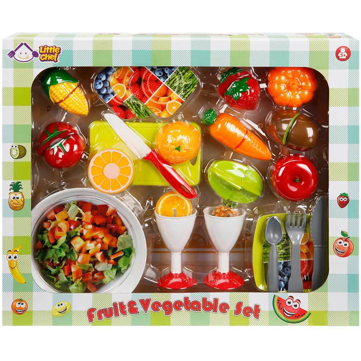 Set Fructe si Legume Little Chef, 30 Piese, Tocator inclus