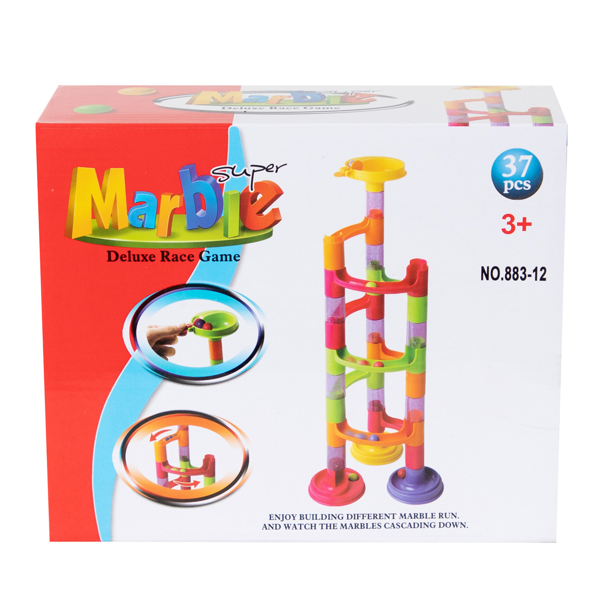 Joc de constructie cu bile Sunman, 37 piese