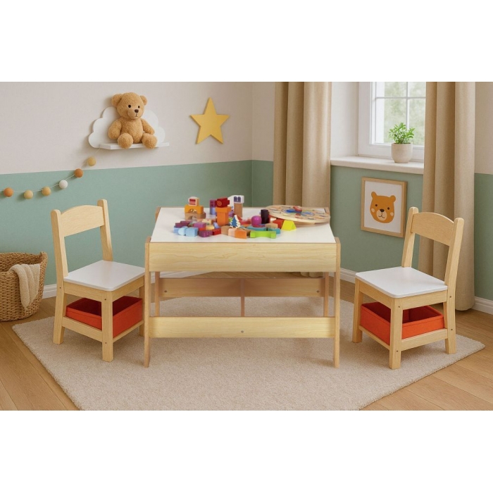 Set Masa+Scaune Copii Ecotoys cu Tablă - imagine 4