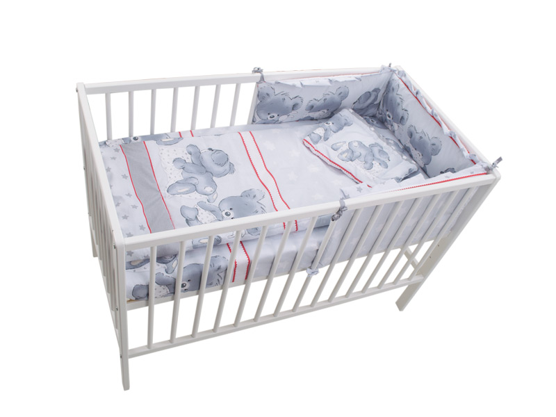 Lenjerie Patut 4 Piese Bebe Royal Gri 120x60 - imagine 2