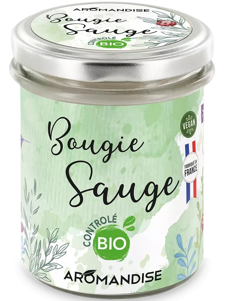 Lumanare Parfumata Bio Salvie Aromandise, Vegana, 150g - imagine 4