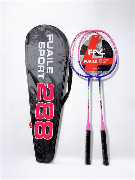 Set 2 Rachete Badminton Amacs cu Husă, Roz-Mov