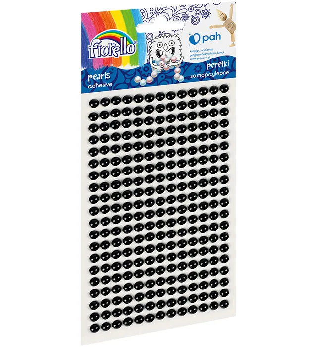 Perle Autoadezive 6mm Negru | Set 260 Buc Fiorello