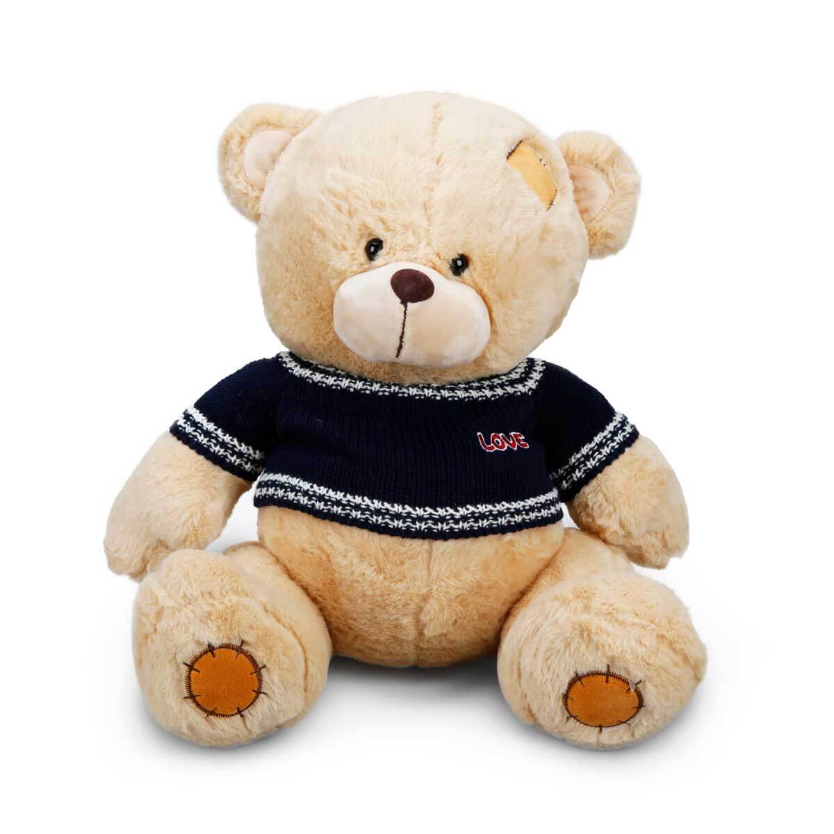 Ursulet Puffy Friends cu Pulover, 42 cm