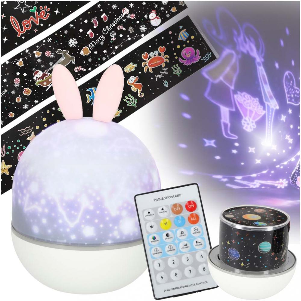 Lampa Ikonka Rabbit cu proiector și muzică - imagine 14