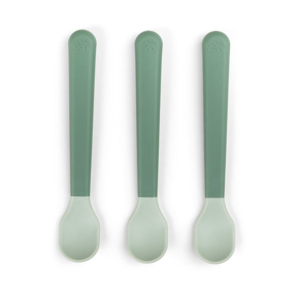 Set 3 lingurițe Done by Deer Easy-Grip Green