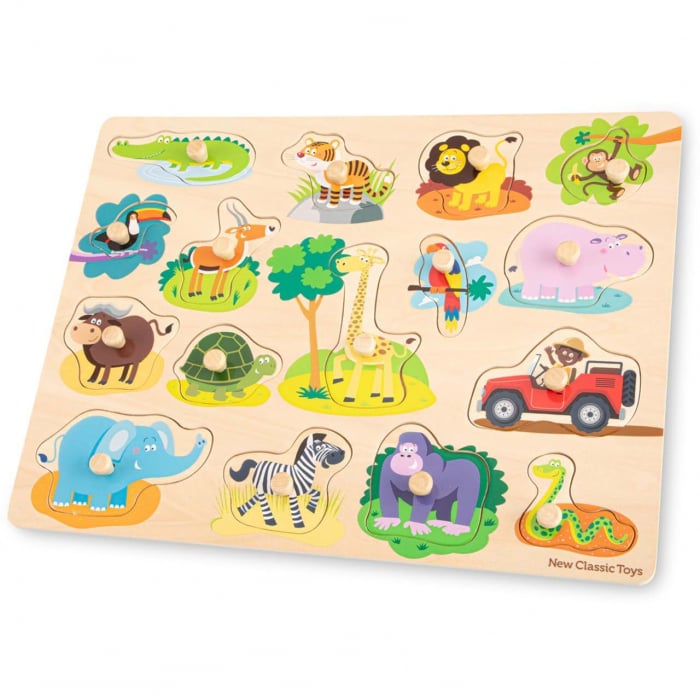 Puzzle Lemn Safari New Classic Toys | Jucărie Educativă