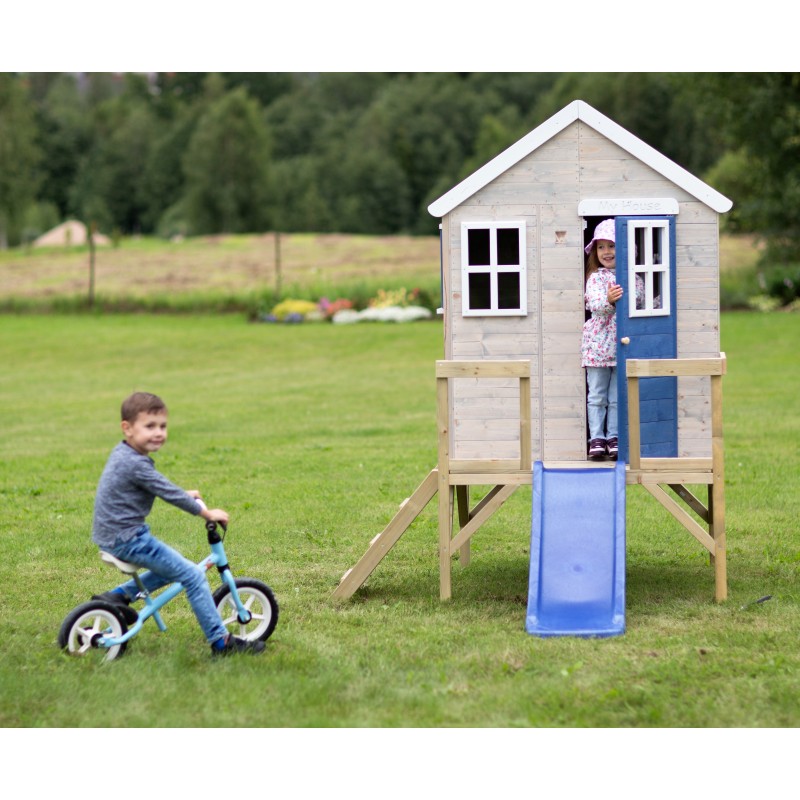 Casuta Gradina Wendi Toys cu Tobogan, Albastru