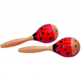 Maracas Dublu Buburuză Goki – Instrument Lemn