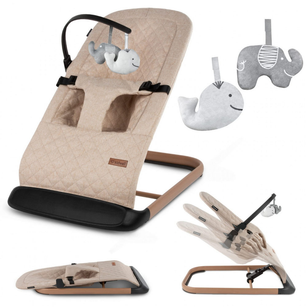 Balansoar Kidwell Pliabil Lemn Beige - imagine 8