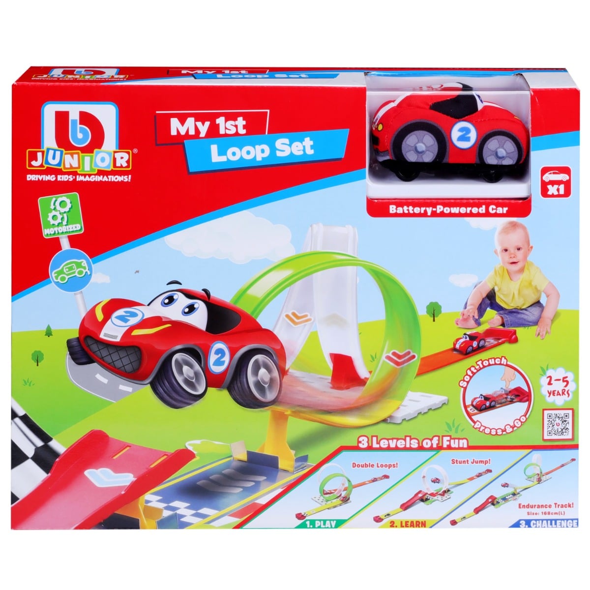 Bburago Junior Set Masinuta cu Rampa de Lansare, Rosu
