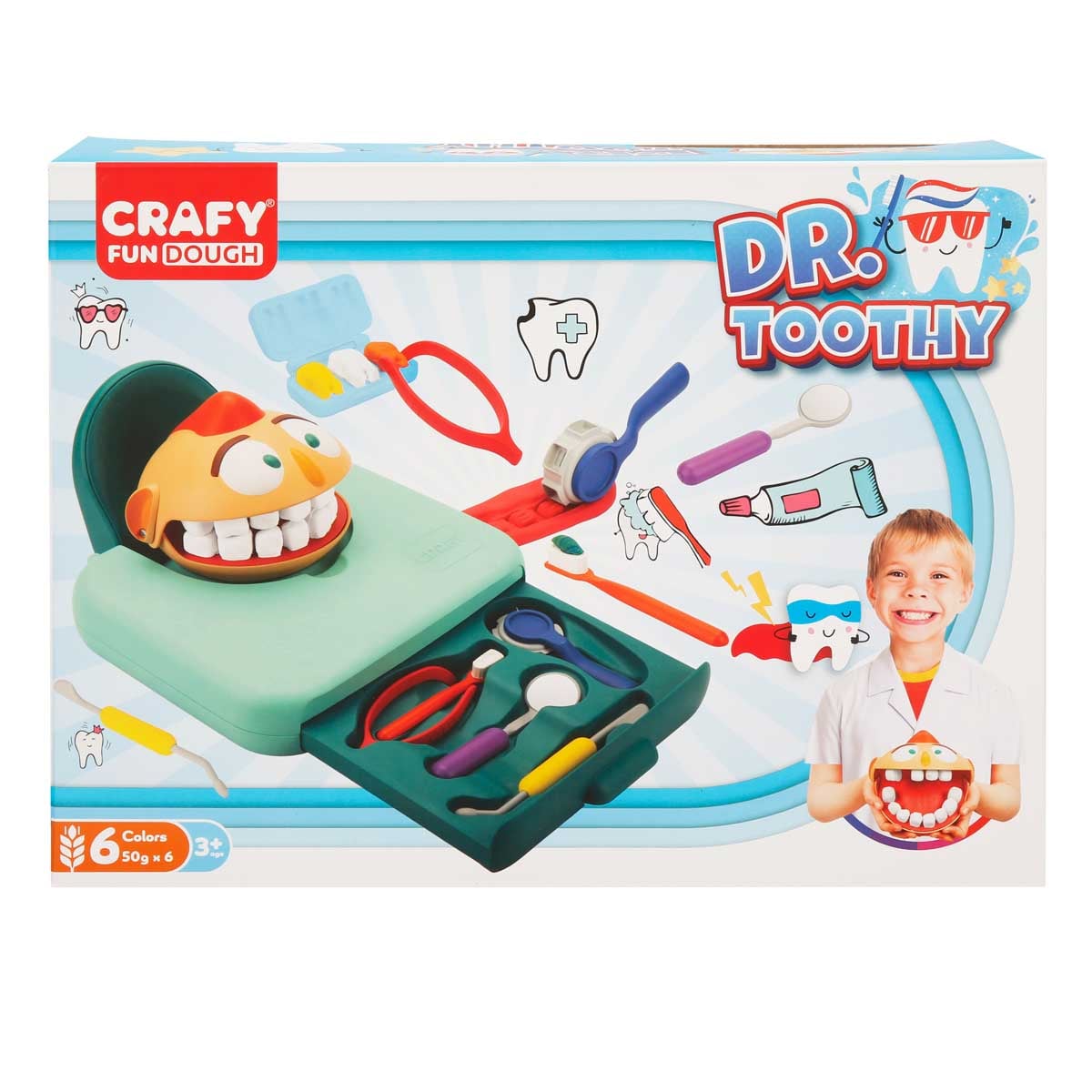 Set Plastilina Crafy Doctorul Măseluță, 15 Piese