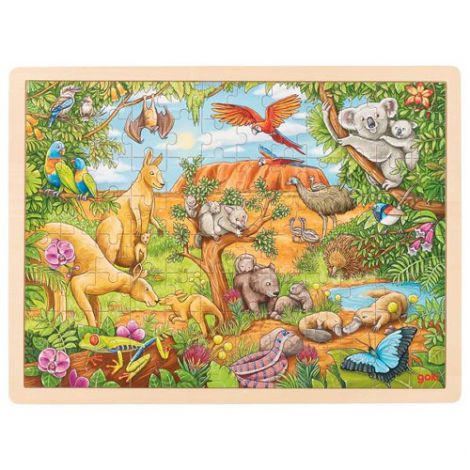 Puzzle Lemn Animale Australia Goki 96 Piese