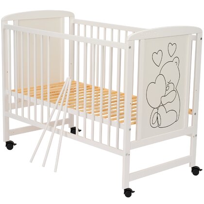 Patut Lemn Qmini Timmi Heart, 120x60 cm, Somiera Reglabila - imagine 6