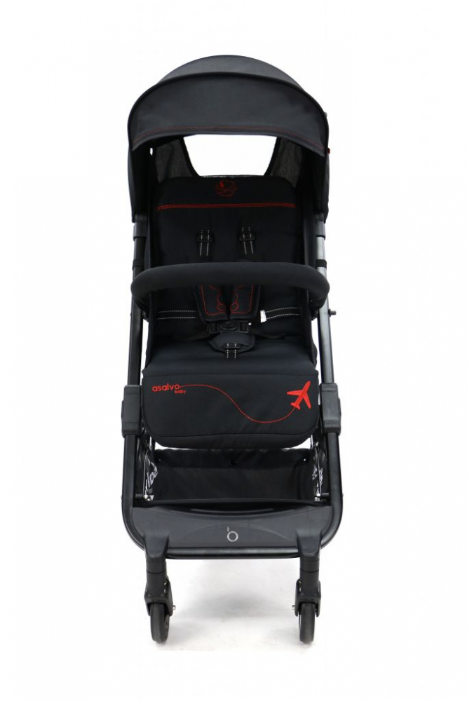 Carucior Asalvo Modul Troller, Negru-Rosu, Pliabil Compact - imagine 7
