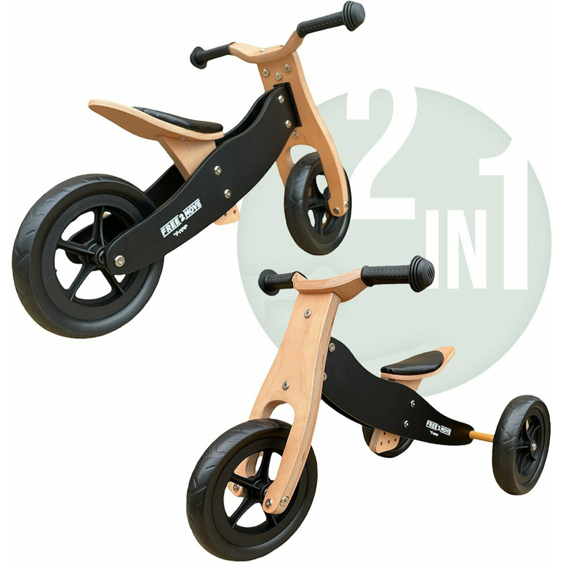 Tricicleta 2in1 Free2Move Brown Black, Lemn