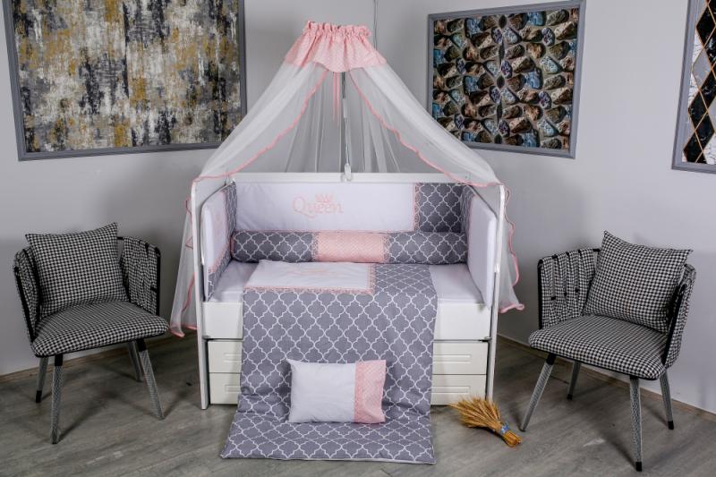 Lenjerie Patut 10 Piese Queen Gri-Roz Mykids - imagine 3