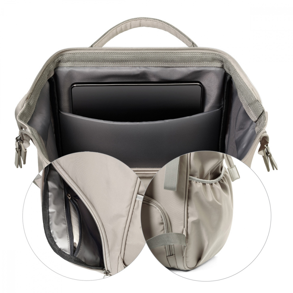 Rucsac Mamici Babyono Modern Style Bej | Practic & Elegant - imagine 4