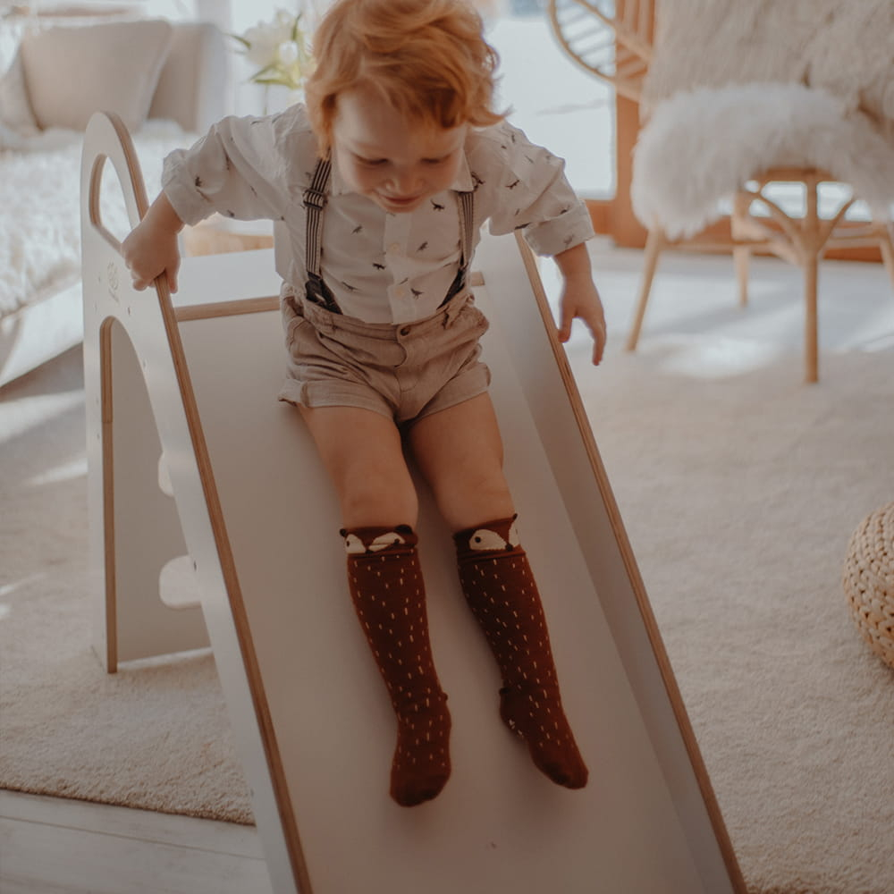 Tobogan MeowBaby Scandi Slider, Alb, Montessori - imagine 3