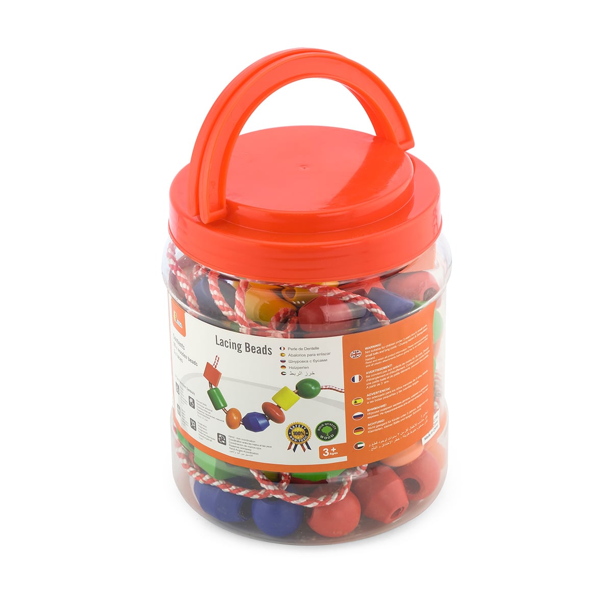 Set Margele Lemn Viga 90 piese Montessori
