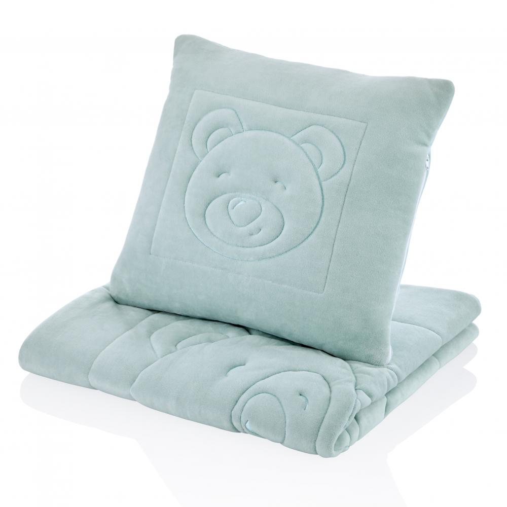 Set BabyJem Bear Green cu Pernuță și Păturică