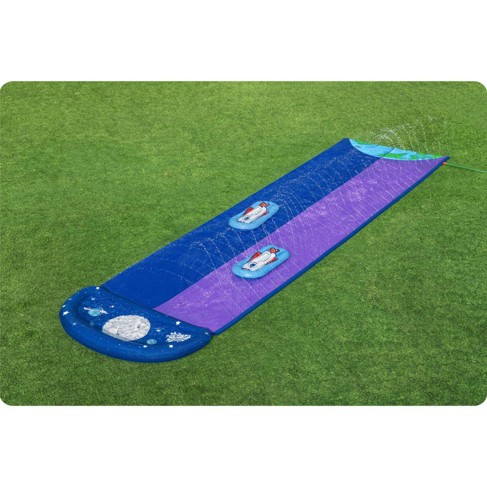 Tobogan Apa Bestway 2 Piste, 488 cm, Fun Aqua - imagine 9