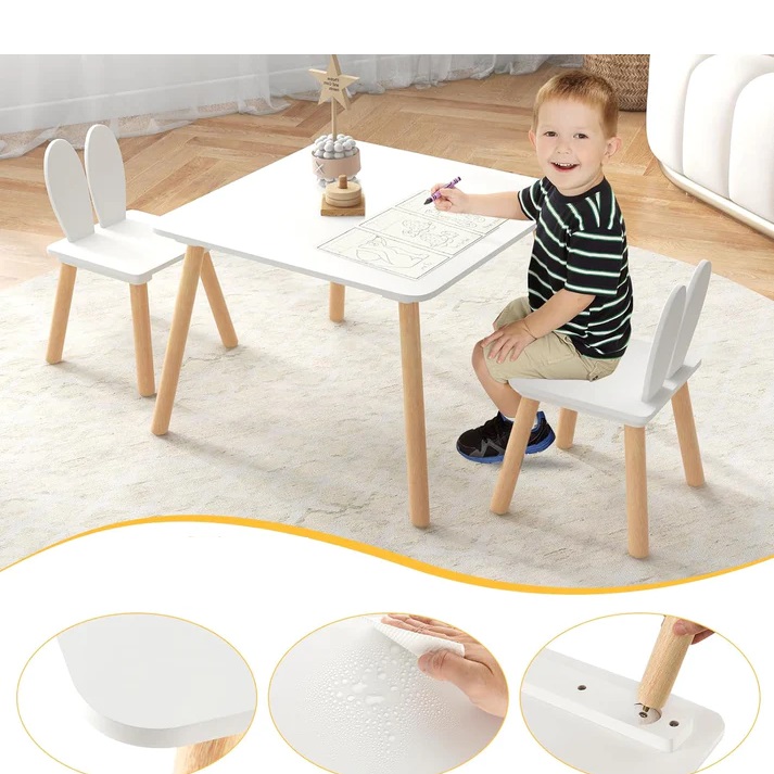 Set Masă și Scaune Copii Ginger Home, Alb - imagine 6