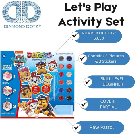 Set 6-in-1 Patrula Catelusilor Diamond Dotz - imagine 3