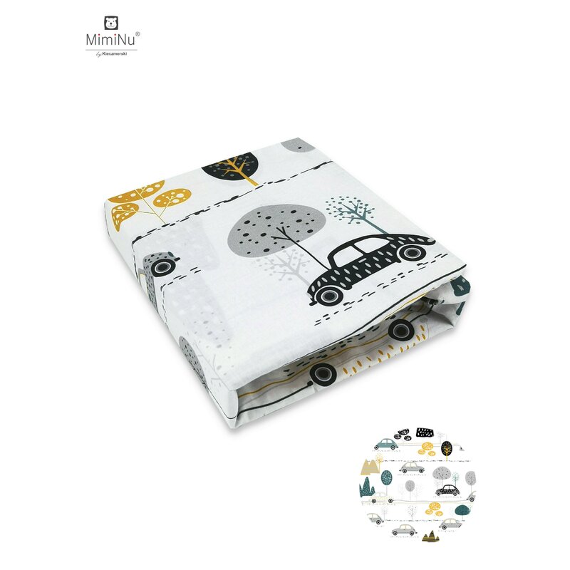 Cearceaf Elastic Miminu Childrens Journey Grey, 140x70 cm - imagine 3