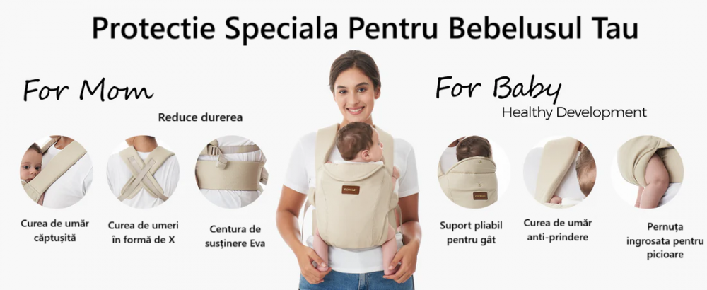 Marsupiu WeeSnug Momcozy Negru | Nor Pufos - imagine 8