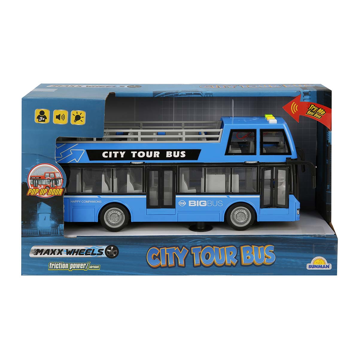 Autobuz City Tour Maxx Wheels cu lumini și sunete